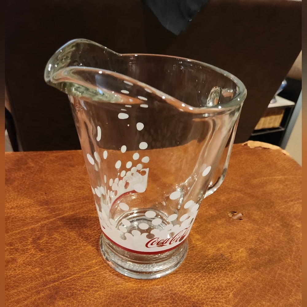 Coca-Cola Glass Pitcher with White Dots